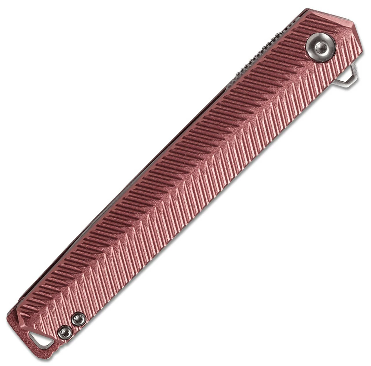 CRKT Stylus Spring Assisted Flipper K820BXP, 3.12" 12C27 Sandvik Satin Drop Point Blade, Maroon Aluminum Handle 2 CRKT Stylus Spring Assisted Flipper K820BXP, 3.12" 12C27 Sandvik Satin Drop Point Blade, Maroon Aluminum Handle - Image 2