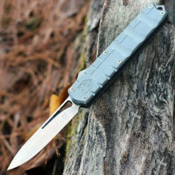 CobraTec Enforcer OTF Automatic - Grey Alum. (3.25" M390 Satin) CTEGRYM390DNS