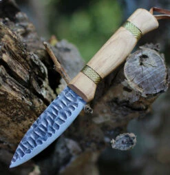 Condor Cavelore Knife CTK3935-4.3HC, 4.31" 1095 HC Spear Point Blade, Hickory Wood Handle