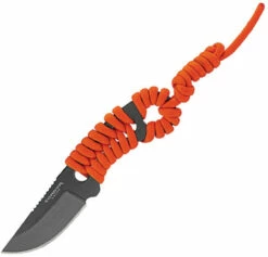 Condor Carlitos 80625HC, 2.51" 1075 Carbon Steel Black Cerakote Plain Blade, Orange Paracod Handles