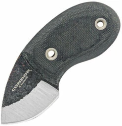 Condor Tortuga 80715HC, 1.43" 1075 Carbon Steel Plain Blade, Black Micarta Handles