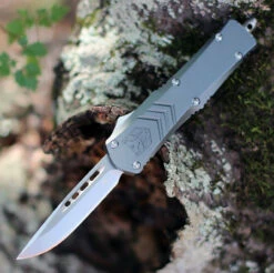 CobraTec Gray FS-X OTF Knife (2.75" D2) SGRYFS-XSDNS