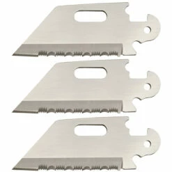 Cold Steel Click-N-Cut Utility Blades CS40AP3C, 2 1/2” 420JS Serrated Blades