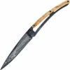Deejo 37g Dragonfly DEE1GB154, 3.75" Z40C13 Black Titanium Plain Blade, Olive Wood Handle