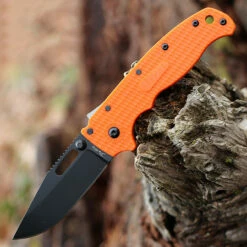 Demko AD20.5 Shark Lock Orange (3" AUS-10A Clip Point Blk)