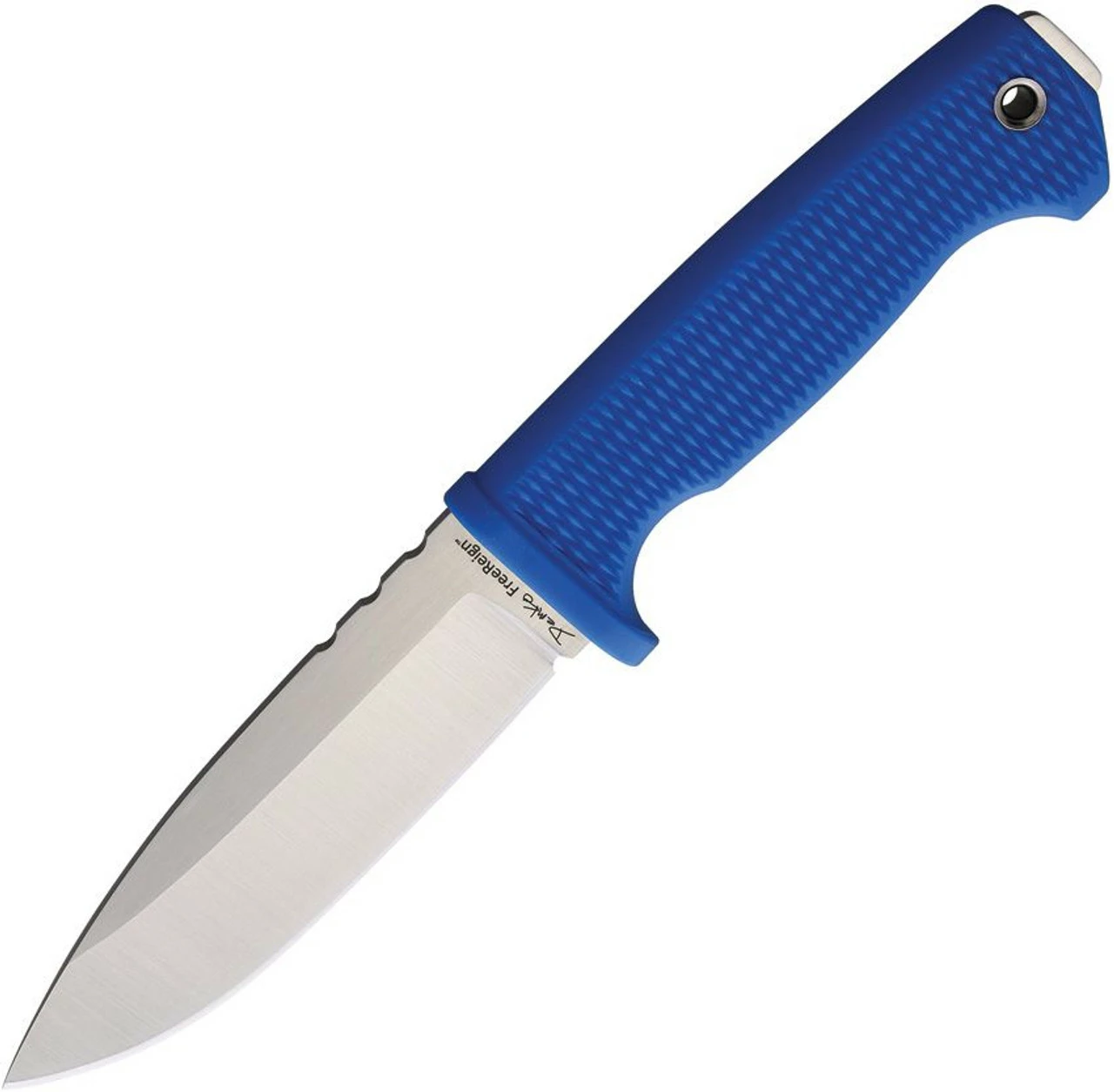 Demko Fixed Blade - Blue Rubber (5" AUS10A Satin) DEMAD22BBK 1 Demko Fixed Blade - Blue Rubber (5" AUS10A Satin) DEMAD22BBK