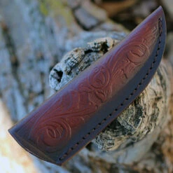 Damascus Blades - Buffalo/Stag Bone (4.5" Damascus) 1293SG -Knifeworks Sales Shop DM 1293SG SHEATH 89566.1646247604