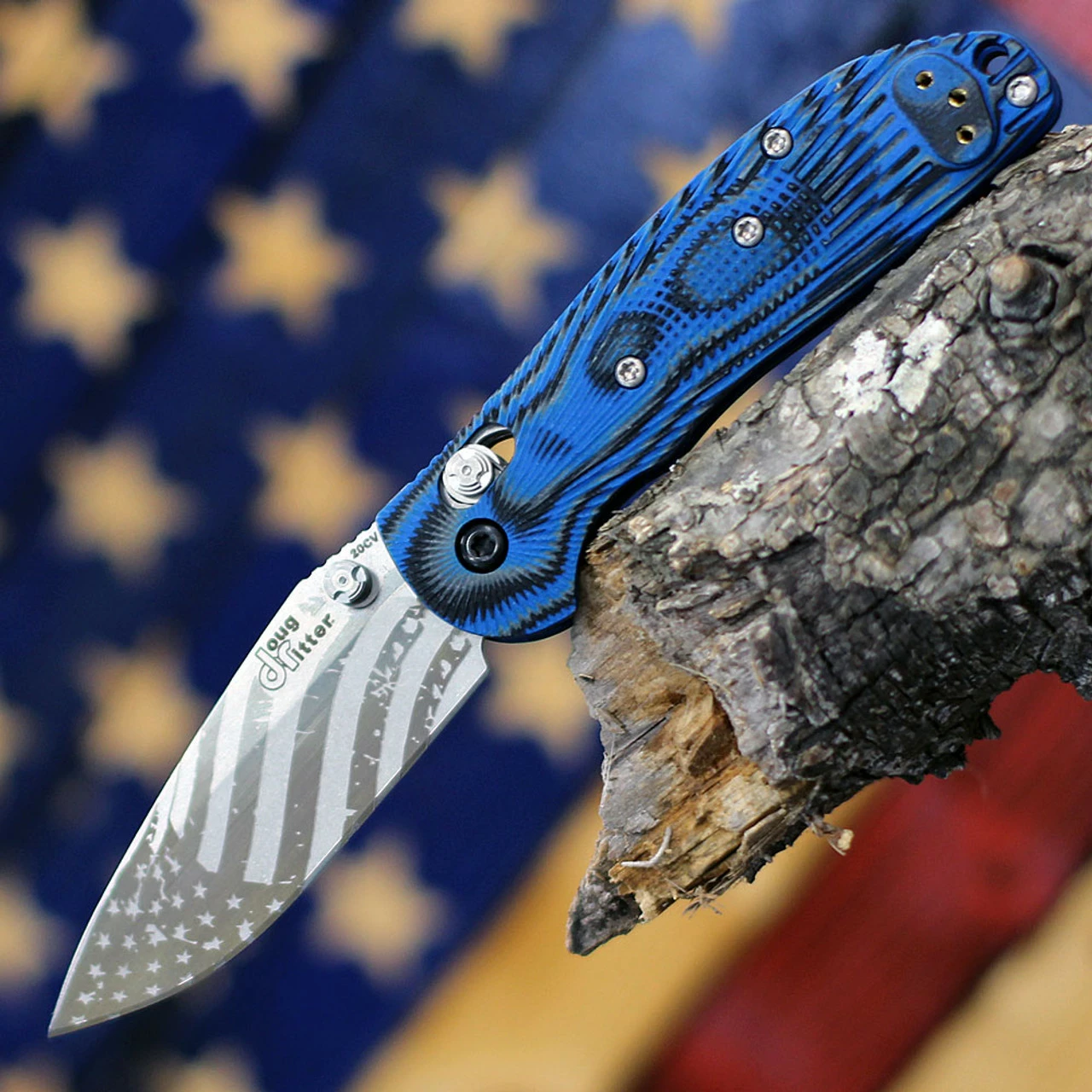 Doug Ritter Mini-RSK (American Flag) Knifeworks Exclusive - G-Mascus Blue G-10/Stonewashed 1 Doug Ritter Mini-RSK (American Flag) Knifeworks Exclusive - G-Mascus Blue G-10/Stonewashed