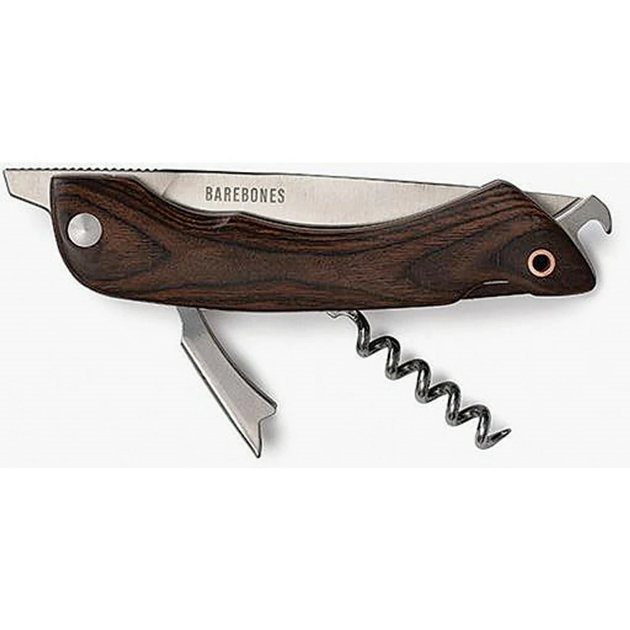 BareBones Living Folding Picnic Knife, 4" Satin 50CR15 Stainless Steel Stainless Blade, Hardwood Handle W/ Walnut Finish 2 BareBones Living Folding Picnic Knife, 4" Satin 50CR15 Stainless Steel Stainless Blade, Hardwood Handle W/ Walnut Finish - Image 2