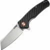 CJRB Cutlery Crag Liner Lock J1904-CF, 3.3" D2 Stonewash Plain Blade, Carbon Fiber Handle