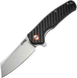 CJRB Cutlery Crag Liner Lock J1904-CF, 3.3" D2 Stonewash Plain Blade, Carbon Fiber Handle