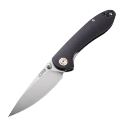 CJRB Cutlery Small Feldspar J1912S-BKC, 3.0" D2 Steel Stonewashed Plain Blade, Contoured Black G-10 Handle