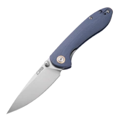 CJRB Cutlery Small Feldspar J1912S-GYC, 3.0" D2 Steel Stonewashed Plain Blade, Contoured Blue-Gray G-10 Handle