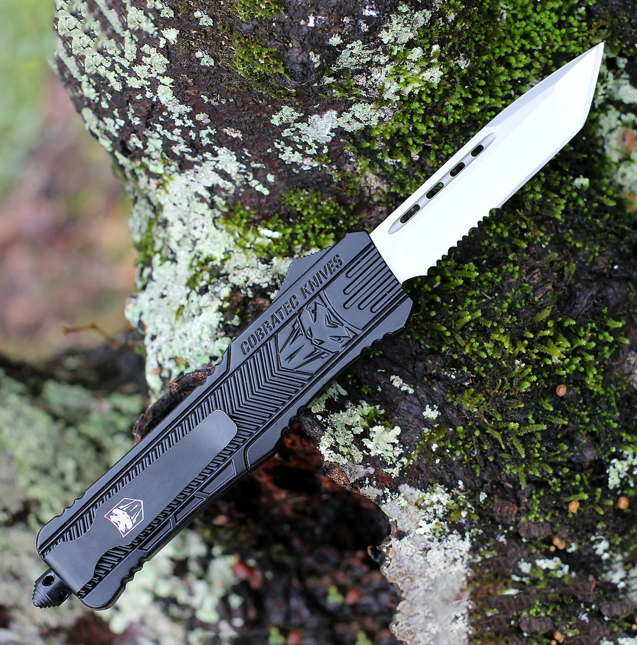 CobraTec Knives Tanto Large CTK-1 Black (3.75" D2) LBCTK-1LTS 2 CobraTec Knives Tanto Large CTK-1 Black (3.75" D2) LBCTK-1LTS - Image 2