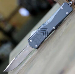 CobraTec Knives LGYFS-XLDNS Large FS-X Grey, 3.50" D2 Steel Plain Blade, Anodized Aviation Aluminum Handle