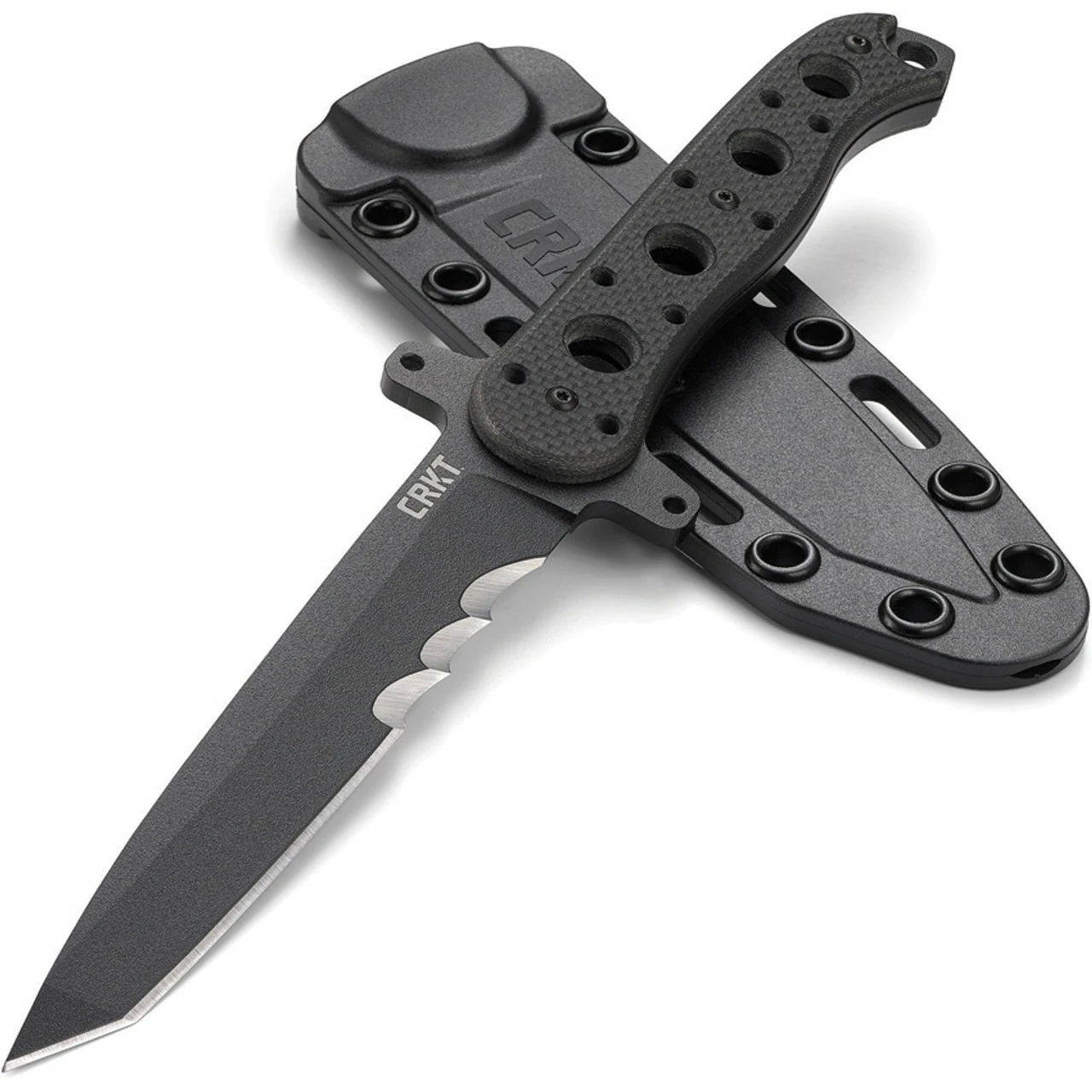 CRKT M16-FX Tanto CR13FX, 4.636" SK-5 Steel W/ Black Veff Serrated Blade, Black G10 Handle 3 CRKT M16-FX Tanto CR13FX, 4.636" SK-5 Steel W/ Black Veff Serrated Blade, Black G10 Handle - Image 3