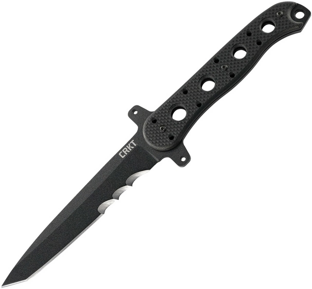 CRKT M16-FX Tanto CR13FX, 4.636" SK-5 Steel W/ Black Veff Serrated Blade, Black G10 Handle 1 CRKT M16-FX Tanto CR13FX, 4.636" SK-5 Steel W/ Black Veff Serrated Blade, Black G10 Handle