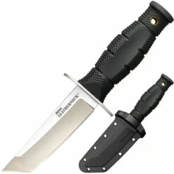 Cold Steel Mini Leather Neck Tanto Point CS-39LSAA, 3.5" 8Cr13MoV Tanto Plain Blade, Black Long Kray-ExHandle