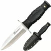 Cold Steel Mini Leather Neck Double Edge CS-39LSAC, 3.5" 8Cr13MoV Double Edge Spear Point Plain Blade, Black Long Kray-ExHandle