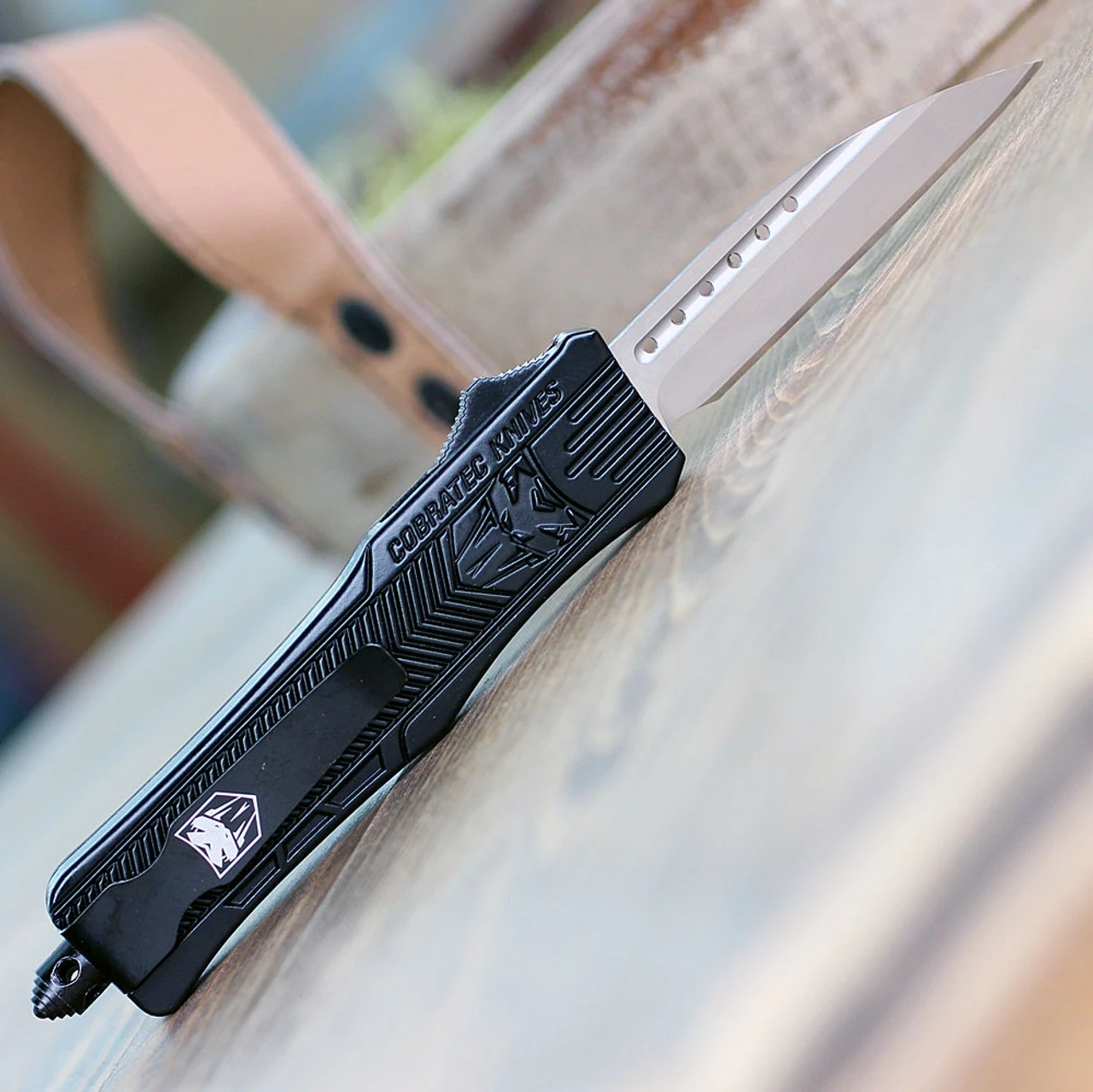 CobraTec Knives SBCTK-1SWNS Small CTK-1 Black 2.75" Wharncliffe Blade, Aluminum Handle 2 CobraTec Knives SBCTK-1SWNS Small CTK-1 Black 2.75" Wharncliffe Blade, Aluminum Handle - Image 2