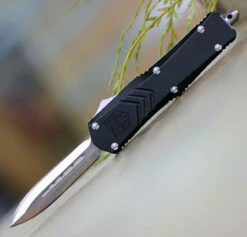 CobraTec Black FS-X OTF Knife - Blk Alum (2.75" D2) SBLKFS-XSDAGNS