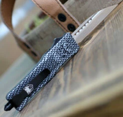 CobraTec Knives SCFCTK-1SWNS Small CTK-1 Carbon Fiber Wrap, 2.75" D2 Steel Wharncliffe Blade, Aluminum Handle