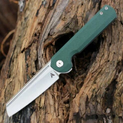 Arcform Slimfoot Folding - Ti / Green G-10 (3.5" M390 Satin Sheepsfoot)