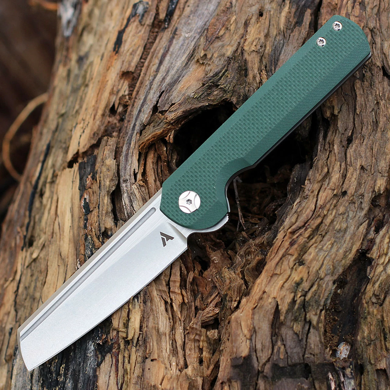 Arcform Slimfoot Folding - Ti / Green G-10 (3.5" M390 Satin Sheepsfoot) 1 Arcform Slimfoot Folding - Ti / Green G-10 (3.5" M390 Satin Sheepsfoot)