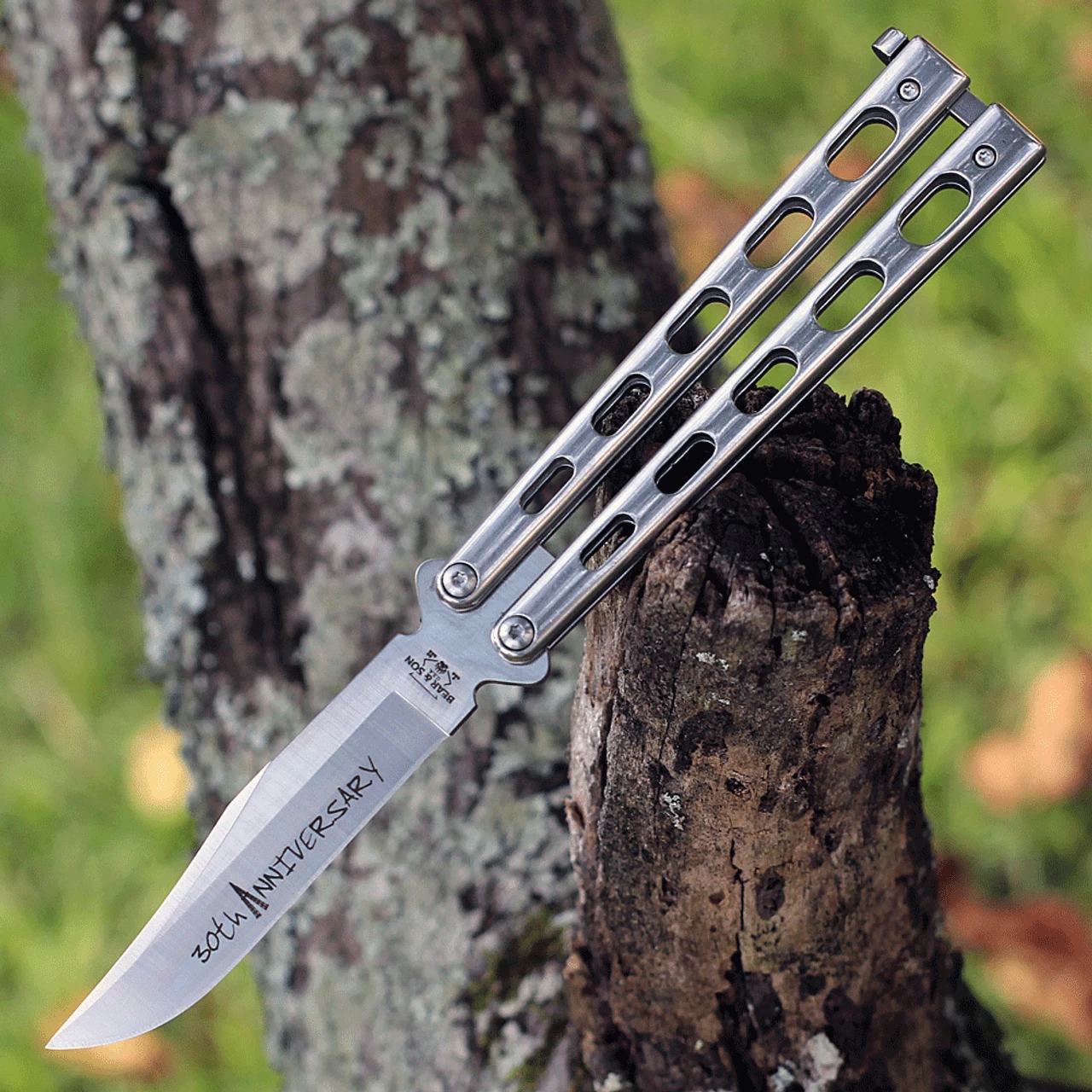 Bear & Son 30th Anniversary Butterfly 14 - SS Vein (4.1" S35VN) ANNSS14S35 1 Bear & Son 30th Anniversary Butterfly 14 - SS Vein (4.1" S35VN) ANNSS14S35