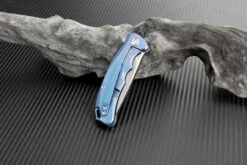 Artisan Small Tradition ATZ1702GSBU, 3.27" S35VN Plain Blade, Blue TC4 Titanium Handle -Knifeworks Sales Shop atz1702gsbu 2 91983.1566586014