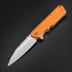 Artisan Littoral ATZ1703POE , 3.54 In. D2 Plain Blade, Orange G10 Handle -Knifeworks Sales Shop atz1703poe 93051.1566586047