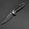 Artisan Dragonfly ATZ1801GBKM, 3.94" M390 Black Plain Blade, Black TC4 Titanium Handle