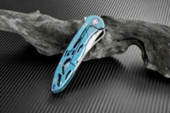 Artisan Dragonfly ATZ1801GGNM, 3.94" M390 Plain Blade, Green TC4 Titanium Handle -Knifeworks Sales Shop atz1801ggns 2 1 76960.1566586050