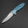 Artisan Dragonfly ATZ1801GGNM, 3.94" M390 Plain Blade, Green TC4 Titanium Handle