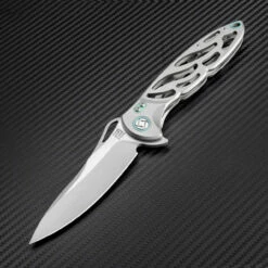 Artisan Dragonfly ATZ1801GGYM, 3.94" M390 Plain Blade, Gray TC4 Titanium Handle -Knifeworks Sales Shop atz1801ggy 1 44964.1566586047