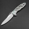 Artisan Dragonfly ATZ1801GGYM, 3.94" M390 Plain Blade, Gray TC4 Titanium Handle