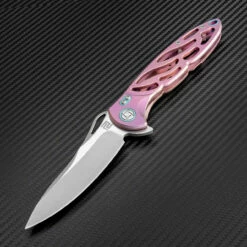 Artisan Dragonfly ATZ1801GRES, 3.94" S35VN Plain Blade, Rose TC4 Titanium Handle -Knifeworks Sales Shop atz1801grem 1 62808.1566586031