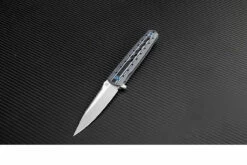 Artisan ATZ1807GBWM Virginia, 3.94" M390 Plain Blade, Black/White G-10 Handle