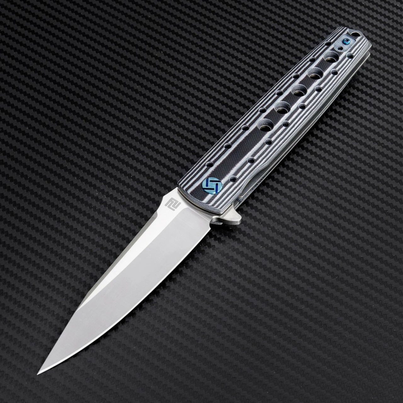 Artisan ATZ1807GBWS Virginia, 3.94" S35VN Plain Blade, Black/White G-10 Handle 4 Artisan ATZ1807GBWS Virginia, 3.94" S35VN Plain Blade, Black/White G-10 Handle - Image 4