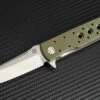 Artisan Virginia ATZ1807PGNF, 3.94" D2 Plain Blade, Flat Green G-10 Handle