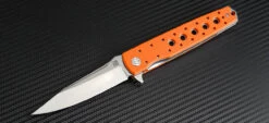 Artisan Virginia ATZ1807POEF, 3.94" D2 Plain Blade, Flat Orange G-10 Handle