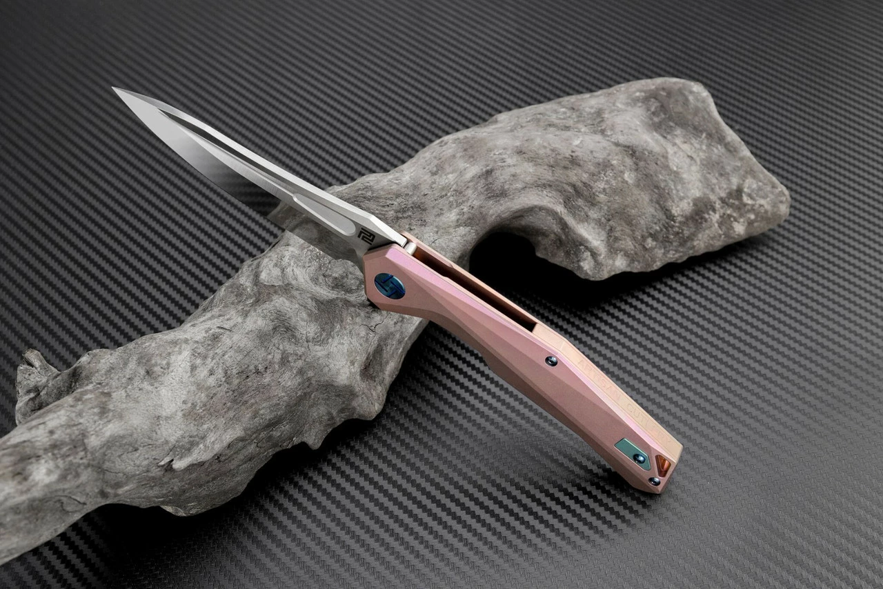 Artisan Zumwalt ATZ1808GREM, 3.78" M390 Plain Blade, Rose Titanium Handle 2 Artisan Zumwalt ATZ1808GREM, 3.78" M390 Plain Blade, Rose Titanium Handle - Image 2