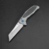 Artisan Falcon ATZ1809GGYS, 3.62" S35VN Plain Blade, Gray Carbon Fiber/Titanium Handle
