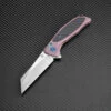 Artisan Falcon ATZ1809GREM, 3.62" M390 Plain Blade, Rose Carbon Fiber/Titanium Handle