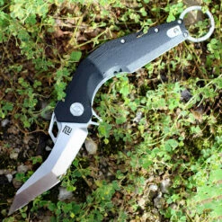 Artisan Cobra ATZ1811PBKC, 3" D2 Plain Blade, Curved Black G-10 Handle