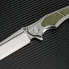 Artisan Apache ATZ1813PGGN, 3.7" D2 Plain Blade, Gray/Green Aluminum/G-10 Handle