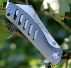 Artisan Tomahawk ATZ1815GGYS, 3.75" S35VN Plain Blade, Gray Titanium Handle -Knifeworks Sales Shop atz1815ggys.3 32611.1566585995