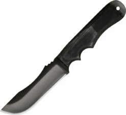 Anza Knives T Tracker Fixed Blade Model AZT, 4 5/8 In 1095 Carbon Steel Plain Blade, Black Micarta Handle