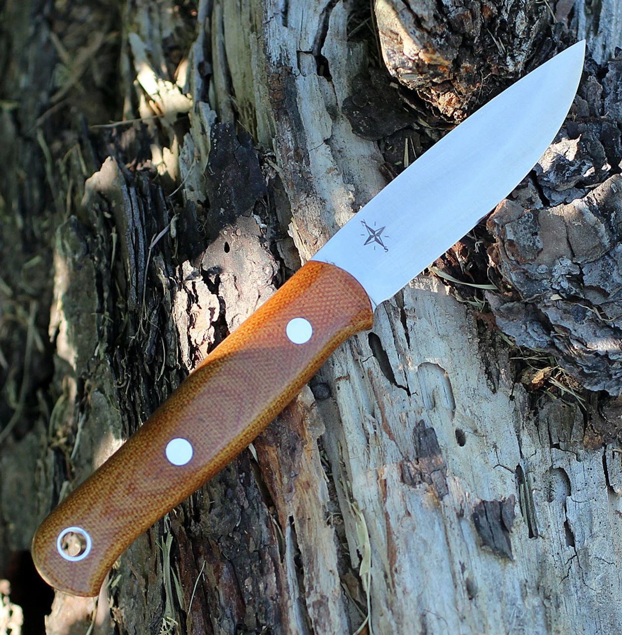 Bark River 023MNC Ultra-Lite Bushcrafter, 3.25" CPM 3V Plain Blade, Natural Canvas Micarta Handle 2 Bark River 023MNC Ultra-Lite Bushcrafter, 3.25" CPM 3V Plain Blade, Natural Canvas Micarta Handle - Image 2
