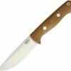 Bark River 07112MNC Bravo I Rampless , 4.25" A-2 Blade, Natural Canvas Micarta Handle